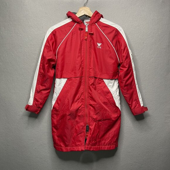 TYR Alliance Team Youth Swim Parka Red/White S - Picture 1 of 7